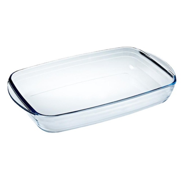Лоток для выпечки прямоугольный 40*24см. стекло 3л.