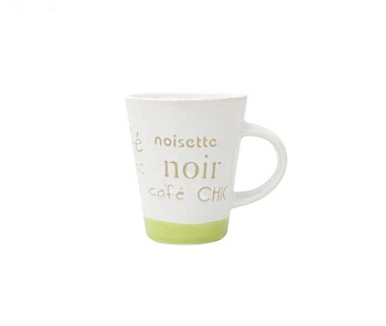 Кружка 300 мл., бело-зеленая Cafe Color