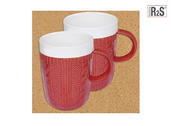 Набор кружек 2шт 400мл. Wool Red в подарочной упаковке