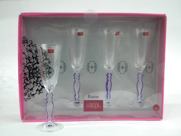 Рюмка 4шт 160мл. для шампанского  Baroc Amethyste