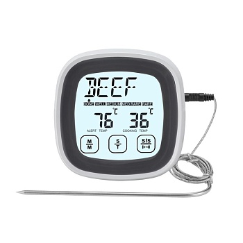 Термометр сенсорный экран, таймер+ сигнал 7*7*2.5 см 0-250 градусов