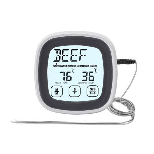 Термометр сенсорный экран, таймер+ сигнал 7*7*2.5 см 0-250 градусов