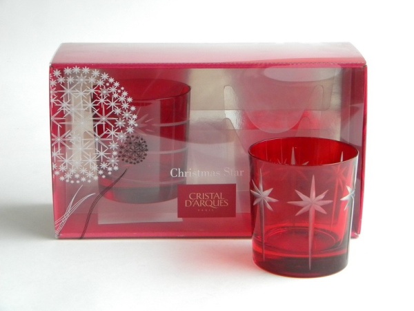 Стакан 300мл. красный 2шт Christmas Star