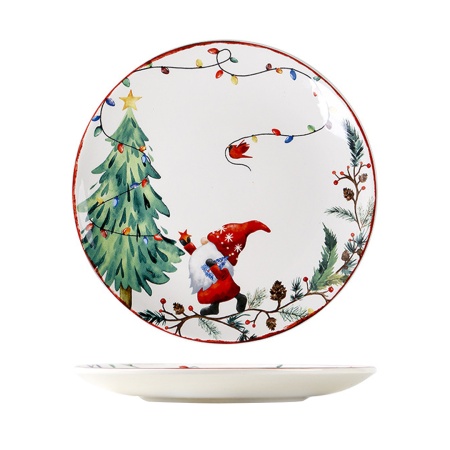 Тарелка 22 см керамическая Гномики