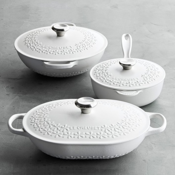 Вок 28см 3л с крышкой узор белый