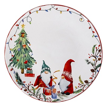 Тарелка 28 см керамическая Гномики