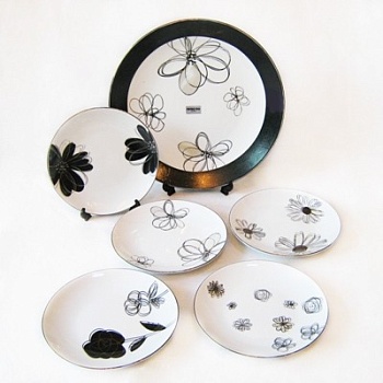 Набор для торта 6 предметов 5персон Black & White