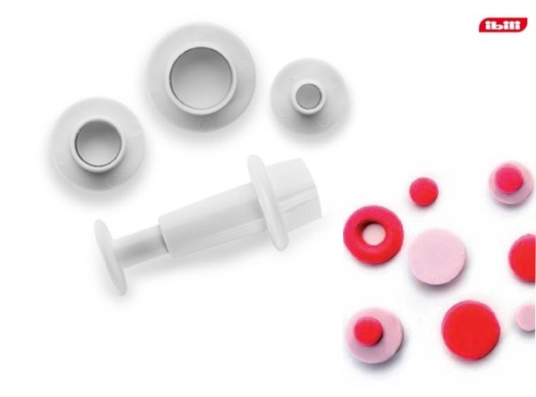 Штамп для мастики 3 насадки круглый, I