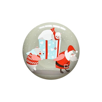 Тарелка 20см. Дед Мороз с мишками