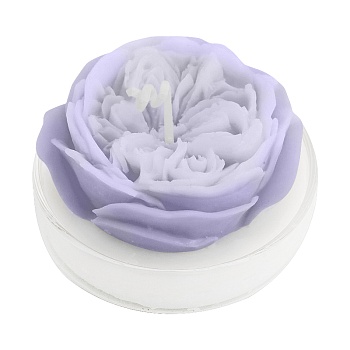 Свеча ароматическая 4*6,5 см роза лавандовая подставка
