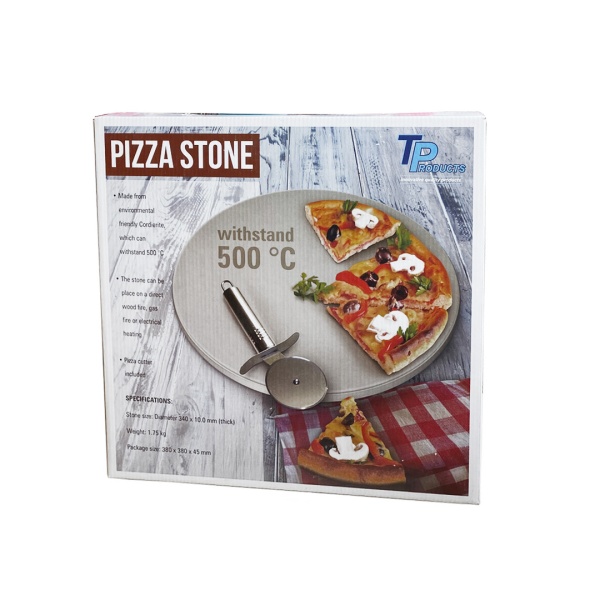 Форма для пиццы каменная 33 см + нож для пиццы