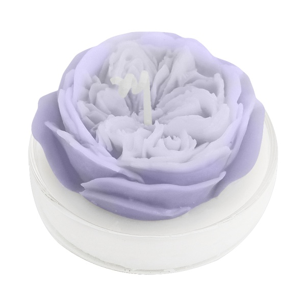 Свеча ароматическая 4*6,5 см роза лавандовая подставка