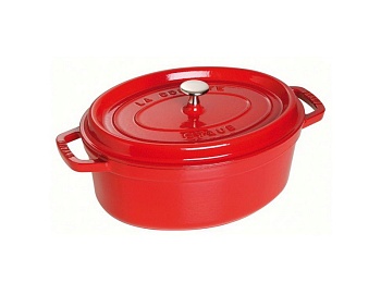 Кокот овальный, вишнёвый 33см. 6,5л.