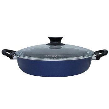 Сковорода высокая с крышкой антипригарная 28см 2 ручки Turtle