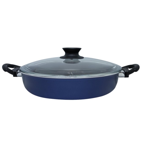 Сковорода высокая с крышкой антипригарная 28см 2 ручки Turtle