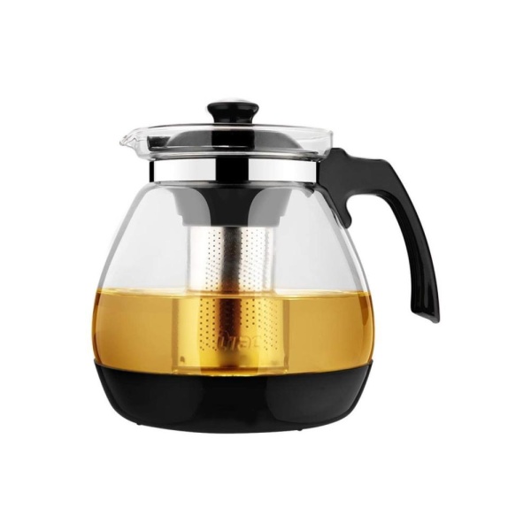 Чайник стекло пластик, сито 1,6л.