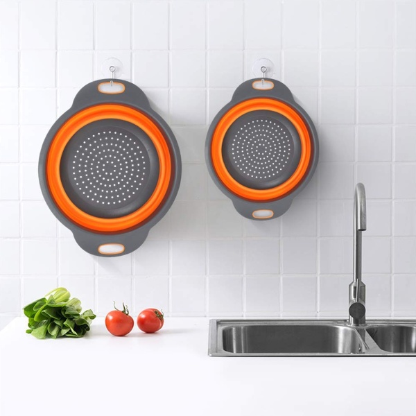 Дуршлаг силиконовый, оранжевый 18,5 см.