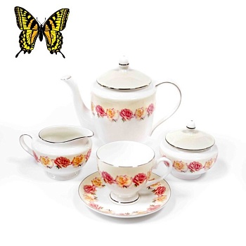 Сервиз чайный 21 предмет 6 персон Нежная Роза