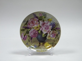 Тарелка настенная 18см Ваза с цветами