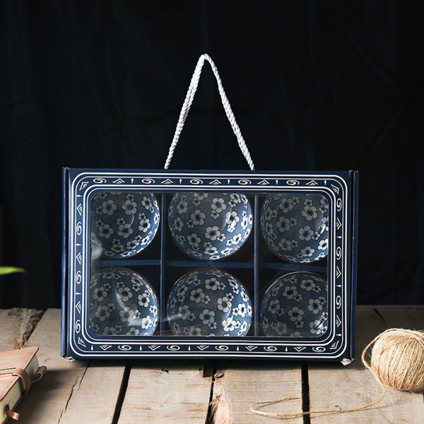 Салатник 11,5см 6 штук, синий Цветок