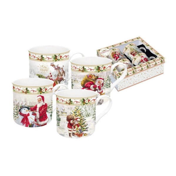 Кружка 350 мл. 4 шт.  Новогодняя коллекция