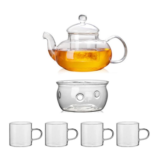 Набор чайный, стекло 6предметов с кружками