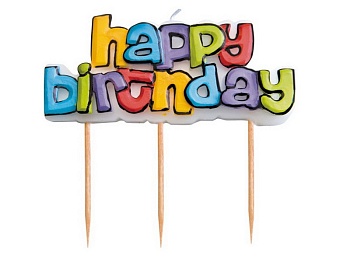 Свеча для торта 7см Happy Birthday