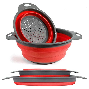 Дуршлаг силиконовый, красный 18,5 см.