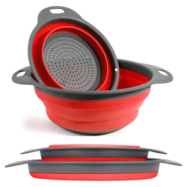 Дуршлаг силиконовый, красный 18,5 см.