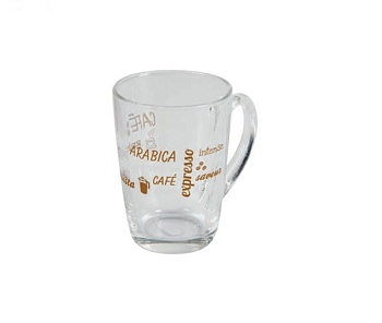 Кружка 250 мл., стекло, коричневая Text