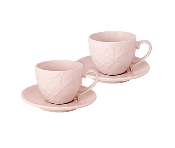 Набор чайный 4 предмета 2персоны розовая Птицы