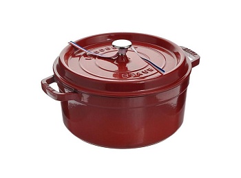 Кокот круглый, вишневый 26см. 4,6л.