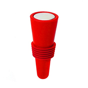 Пробка для вина силикон, красная