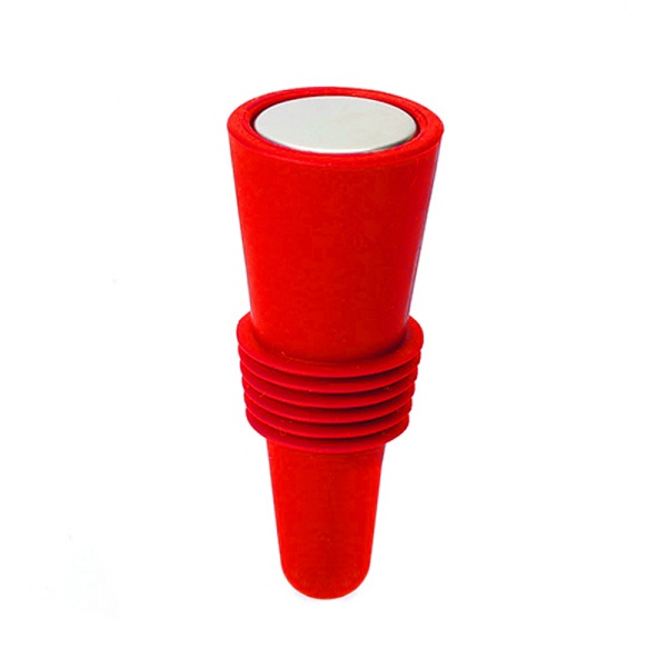 Пробка для вина силикон, красная