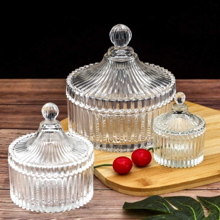 Сахарница стекло с крышкой 13,5*16см