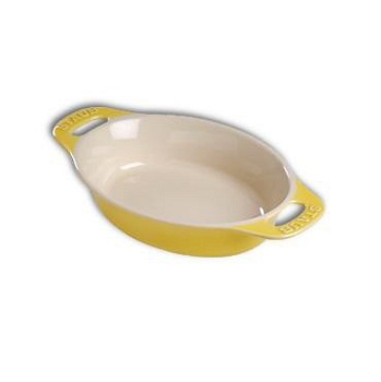 Лоток овальный керамический,  25см. Лимон