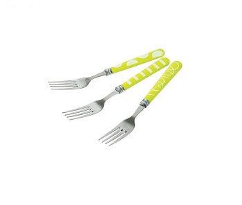 Вилка столовая, зеленая Zigzag