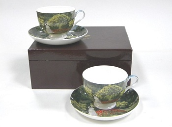 Чайные пары 4 предмета 2 персоны 210мл. Round Дама в саду