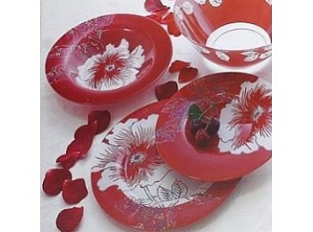 Сервиз столовый 19 предметов 6 персон Ink Flower Red