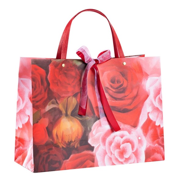 Пакет 32*25*10 см вертикальный пластиковые ручки Розы