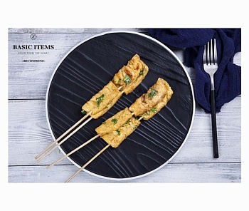 Блюдо круглое 32см. черное Tree