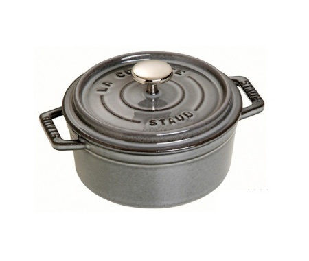 Кокот круглый, серый графит 20см. 2,2л.