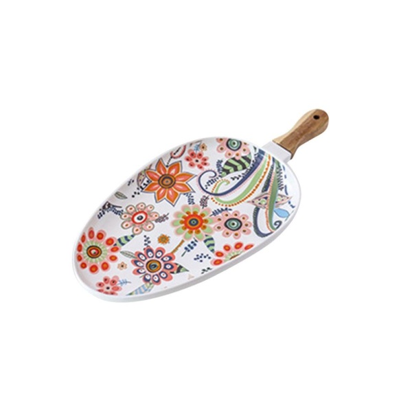 Блюдо овальное деревянная ручка 30*19см. Nordic