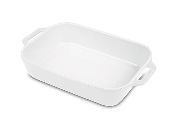 Лоток прямоугольный керамический, 34*24см. Белый