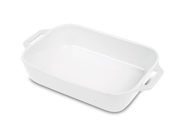 Лоток прямоугольный керамический, 34*24см. Белый