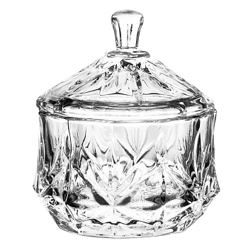 Конфетница стекло с крышкой 10*11см 250мл Маскарад