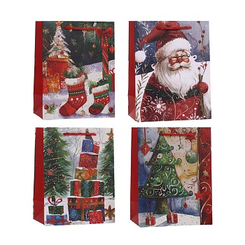 Пакет 23*18*10см, ручка тесьма в ассортименте Новогодний