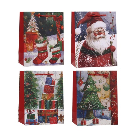 Пакет 23*18*10см, ручка тесьма в ассортименте Новогодний