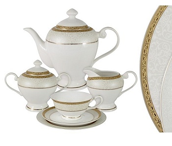 Сервиз чайный 21 предмет 6 персон Бостон Голд