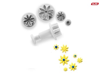 Штамп для мастики 3 насадки цветок I